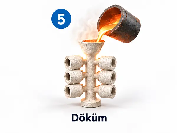Investment casting molten metal pouring process