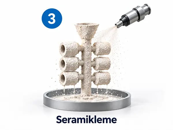 Investment casting ceramic coating and ceramic shell formation